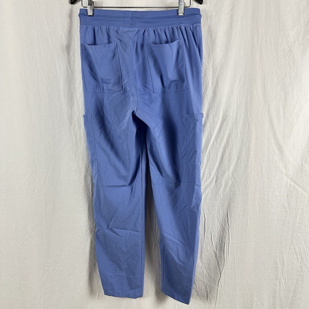Beyond Scrubs Women Medium Ceil Blue Scrub Set Top Pants Stretch Medical Nurse - Picture 11 of 16